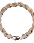 Iced Out Rope link Bracelet 8mm