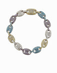 Iced out gucci link mariner link bracelet 9mm Multi-colored