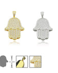 Hamsa hand fully iced pendant necklace fatima ifandco diamond