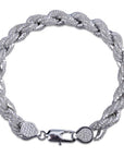 Iced Out Rope link Bracelet 8mm
