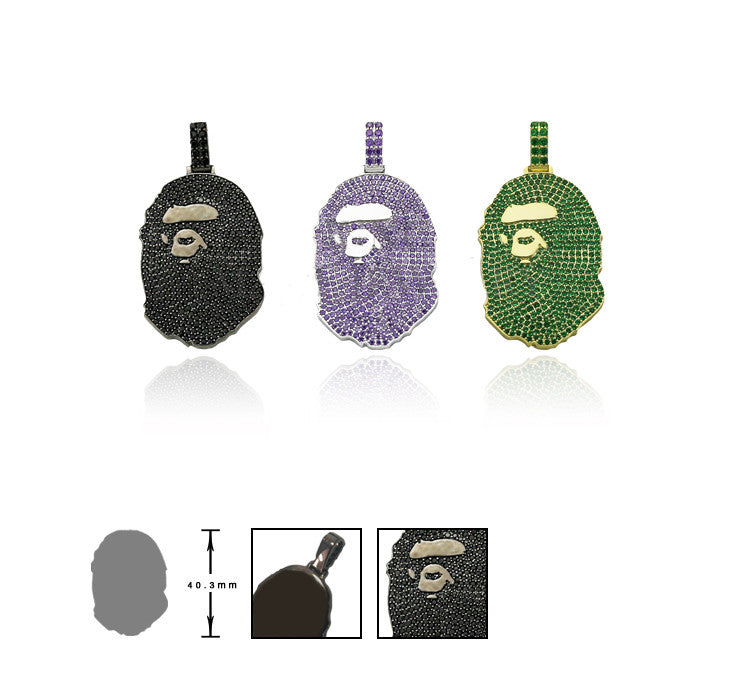 bape necklace green camo 