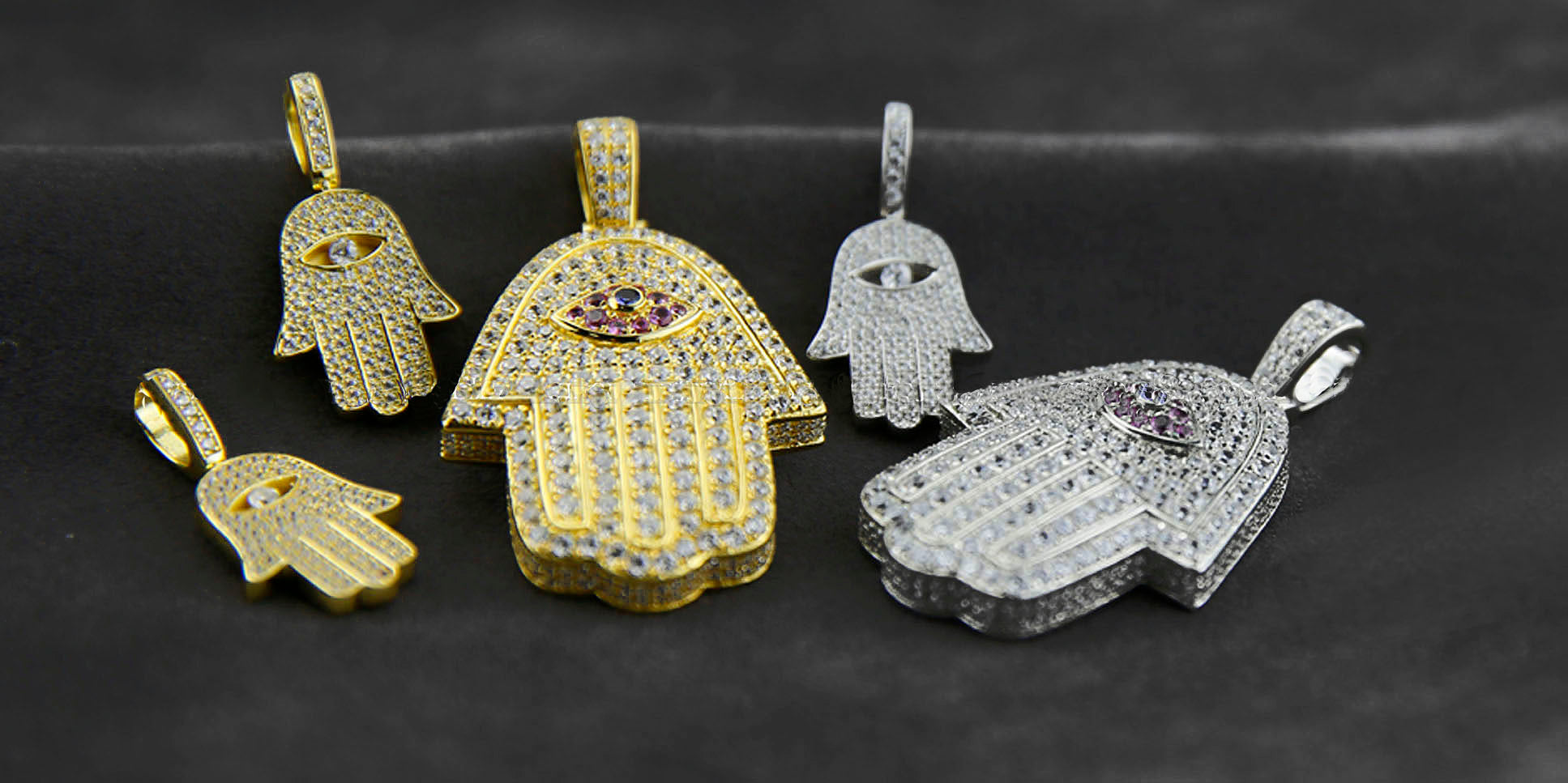 Hamsa pendant &amp; necklace free matching chain included ifandco