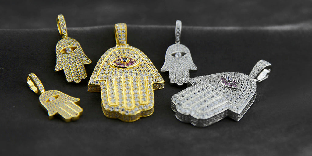 Hamsa pendant & necklace free matching chain included ifandco