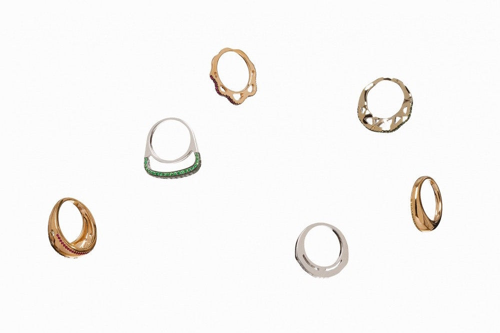 hamburger rings as seen on Nigo in multicolored vvs diamond ifandco 