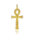ankh interlaced chain gold pendant