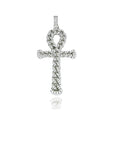 ankh interlaced chain silver pendant