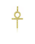 ankh large full yellow pendant single round diamonds 