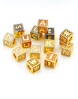 18k gold Solid Baby blocks letter pendant necklace chain ifandco diamond