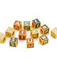 18k gold Solid Baby blocks letter pendant necklace chain ifandco diamond