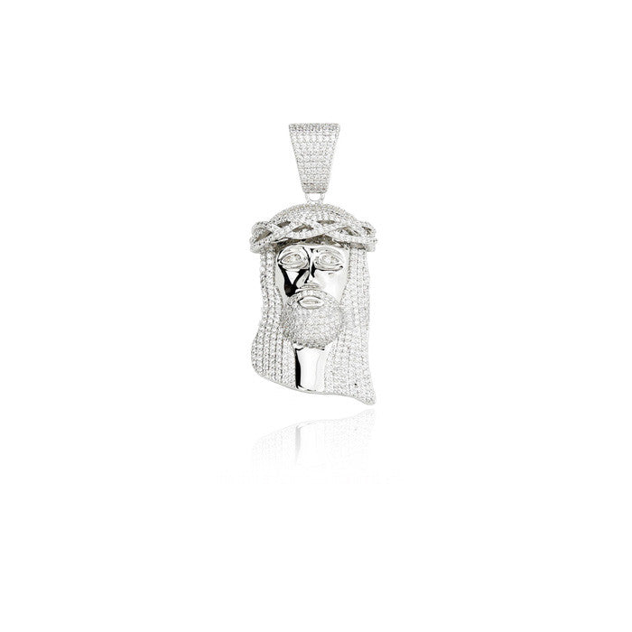 baby jesus fully iced pendant silver
