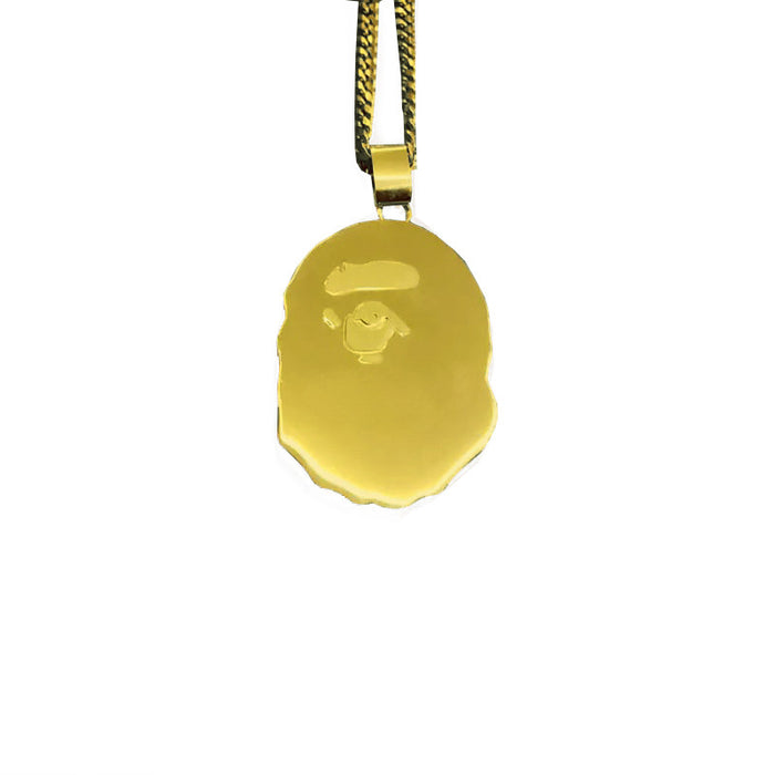 Custom pure gold Bape pendant & Necklace