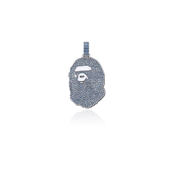 bape bathing ape head pendant blue