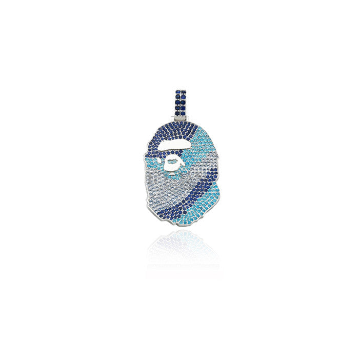 Bape pendant blue camo ベイプ パーカー bathing ape bape diamond pendant necklace chain ifandco kidcudi ben baller nft bapetaverse buy eth 