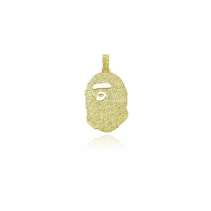 bape bathing ape head pendant yellow
