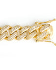 Iced Out Cuban Link Bracelet With Baguette Stones