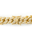 Iced Out Cuban Link Bracelet With Baguette Stones