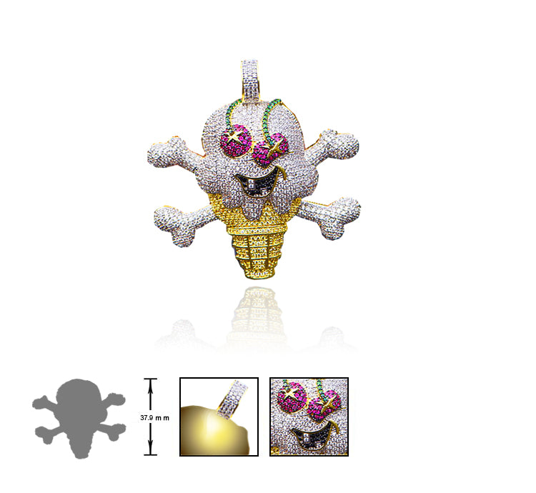 bbc pharrell nigo icecream logo necklace pendant chain ifandco