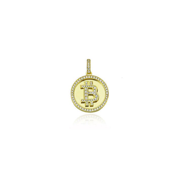 Bitcoin pendant gold with diamonds