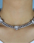 12mm miami cuban link butterfly choker diamond kylie jenner stormi playboi carti