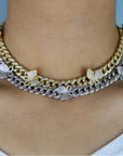 12mm miami cuban link butterfly choker diamond kylie jenner stormi playboi carti