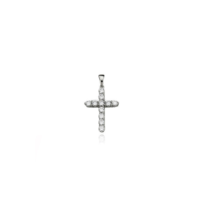 cross mini dami pendant diamonds silver