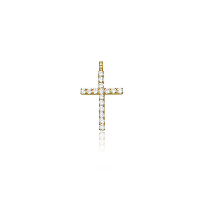 cross large gold dami diamonds pendant
