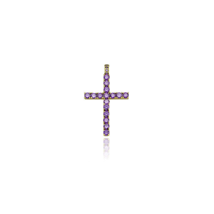 dami cross pendant purple large 
