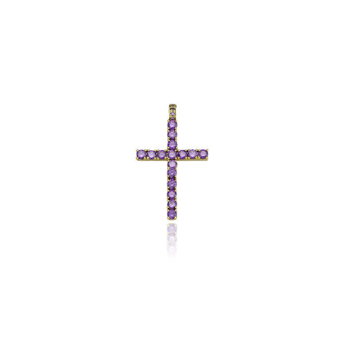 dami cross pendant purple large 