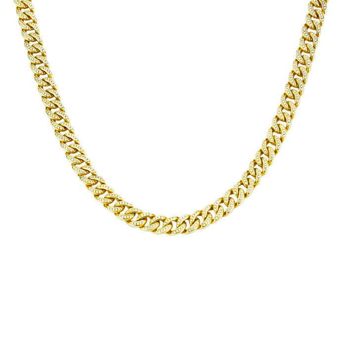 cuban link chain fully iced gold
