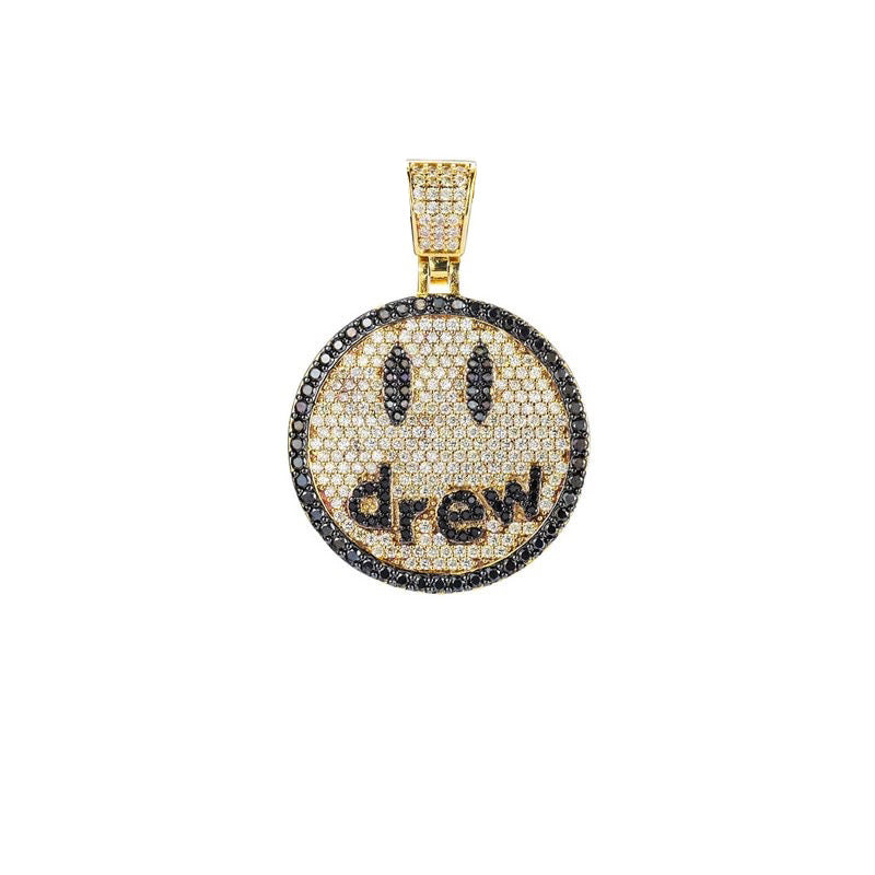 Drew Smiley face as seen on Justin bieber pendant necklace chain vvs ifandco diamond free