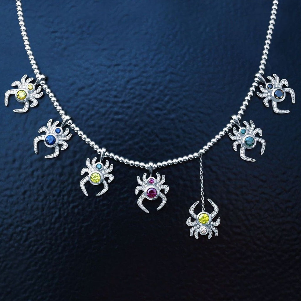 Farfetch Eyefunny diamond spider pendant choker necklace