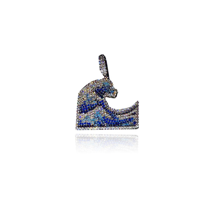 emoji wavey iphone facebook wave pendant necklace chain ifandco custom vvs diamond
