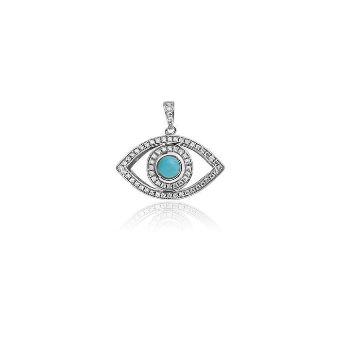 Evil eye pendant necklace chain silver