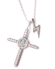 eyefunny smiling face thunder pendant necklace chain diamond jbalvin kim jones clot virgil offwhite