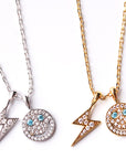 eyefunny smiling face thunder pendant necklace chain diamond jbalvin kim jones clot virgil offwhite