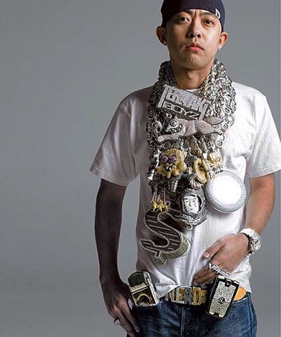 bbc pharrell nigo icecream logo necklace pendant chain ifandco