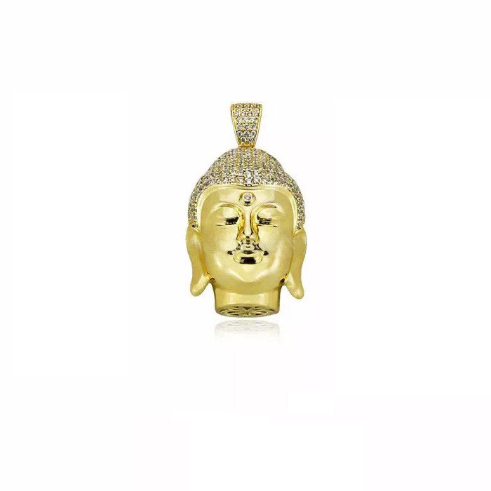 Buddha 3D head pendant gold