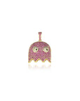 ghost blinky gold pendant diamonds