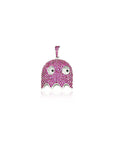 ghost blinky silver pendant diamonds