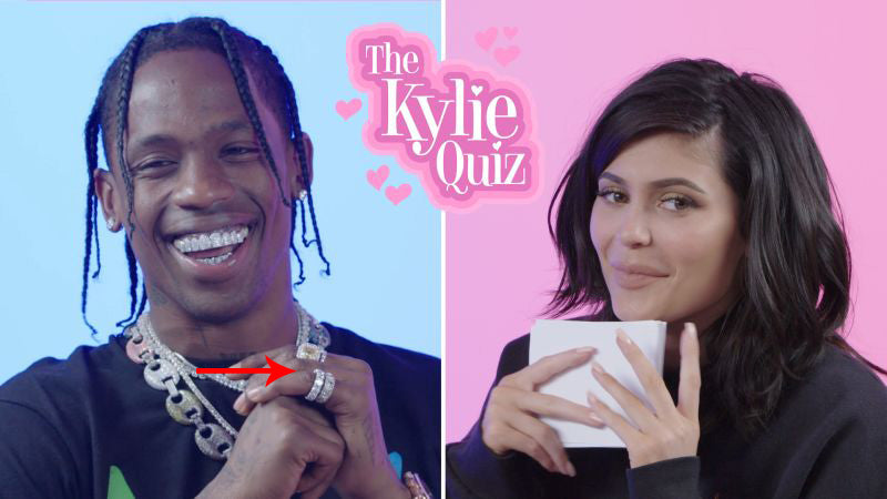 Kylie Jenner Travis Scott GQ quiz eternity ring kylie ring diamond silver white gold