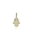 Hamsa hand mini gold pendant necklace diamonds