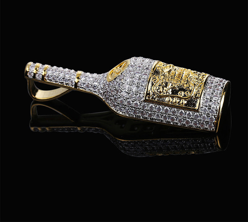 Hennessy dripped bottle pendant necklace chain saweetie my type juice world diamond gold 