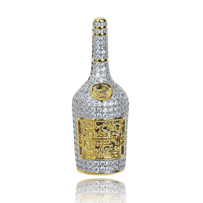 Hennessy dripped bottle pendant necklace chain saweetie my type juice world diamond gold 