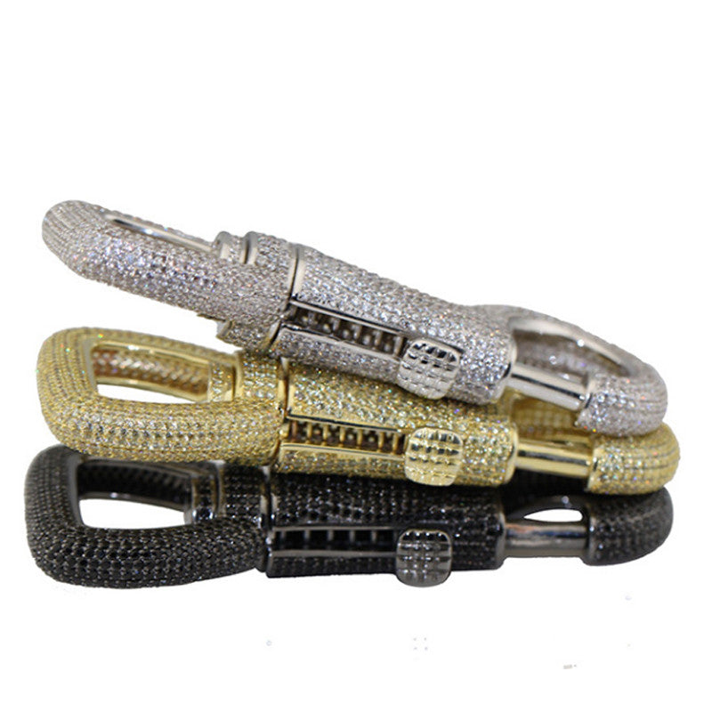 Iced out carabiner diamond keychain Pharrell