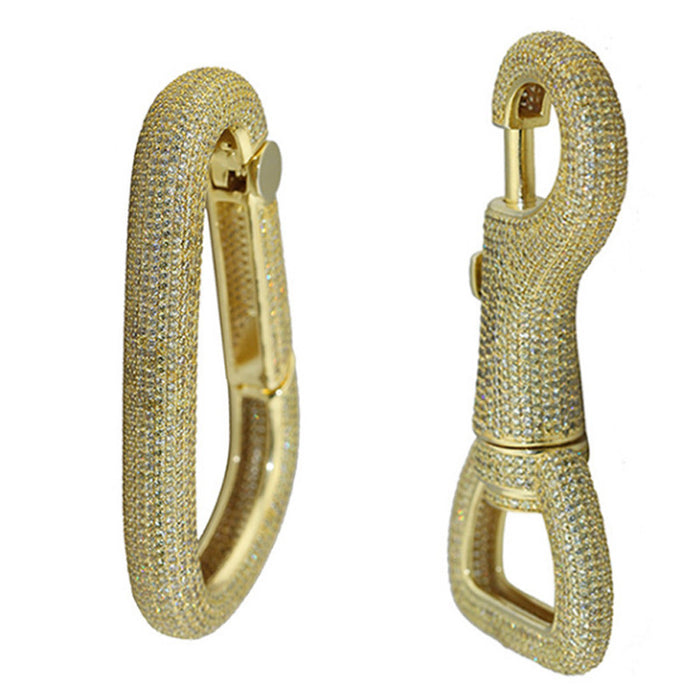 Iced out carabiner diamond keychain Pharrell