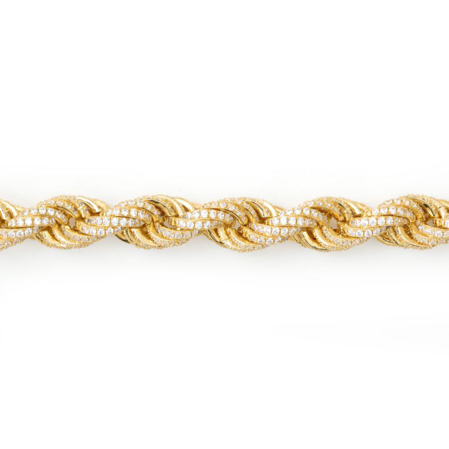 Iced Out Rope Chain 11mm 18k gold 