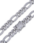 10mm Iced out Figaro chain White gold cuban link chain ifandco shopgld