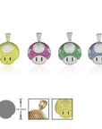 Super mario mushroom pendant blue silver