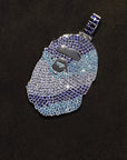 custom bape necklace pendant and chain in blue camo