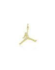Jumpman jordan pendant gold yellow iced diamonds necklace